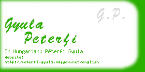 gyula peterfi business card