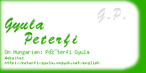 gyula peterfi business card